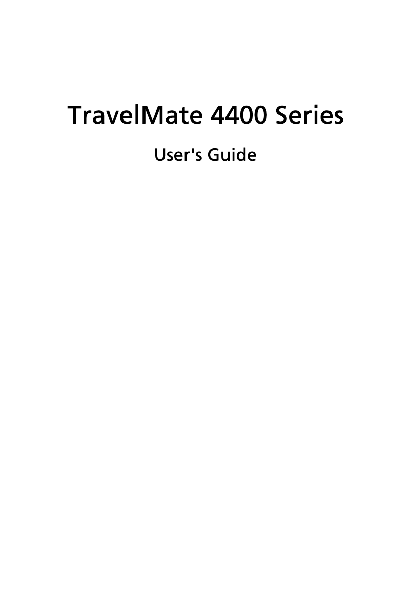 Page n°1 - Manuel utilisateur Acer Travelmate 4400