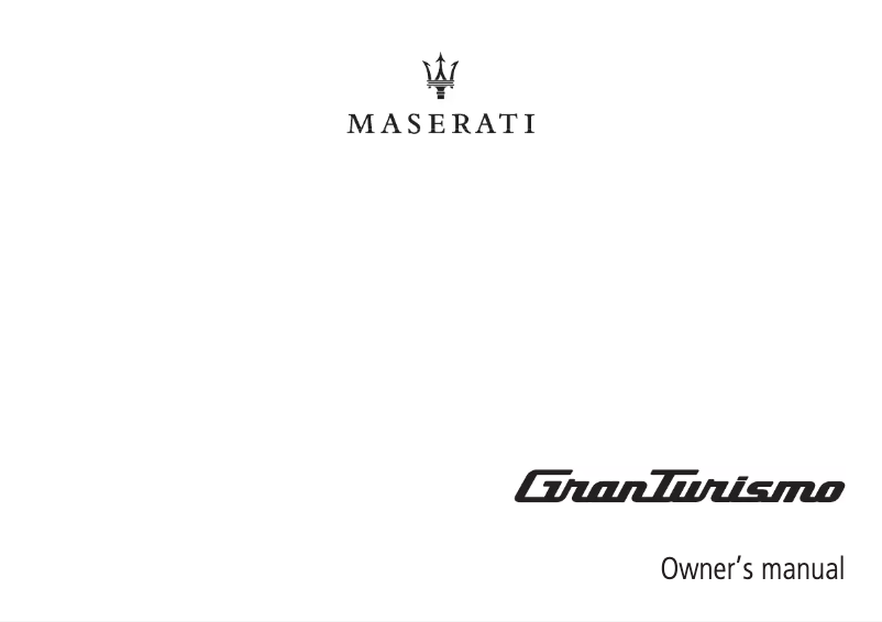 Page n°1 - Manuel utilisateur Maserati GranTurismo (2018)
