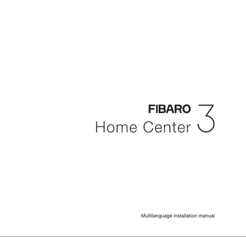 Page n°1 - Manuel utilisateur Fibaro Home Center 3