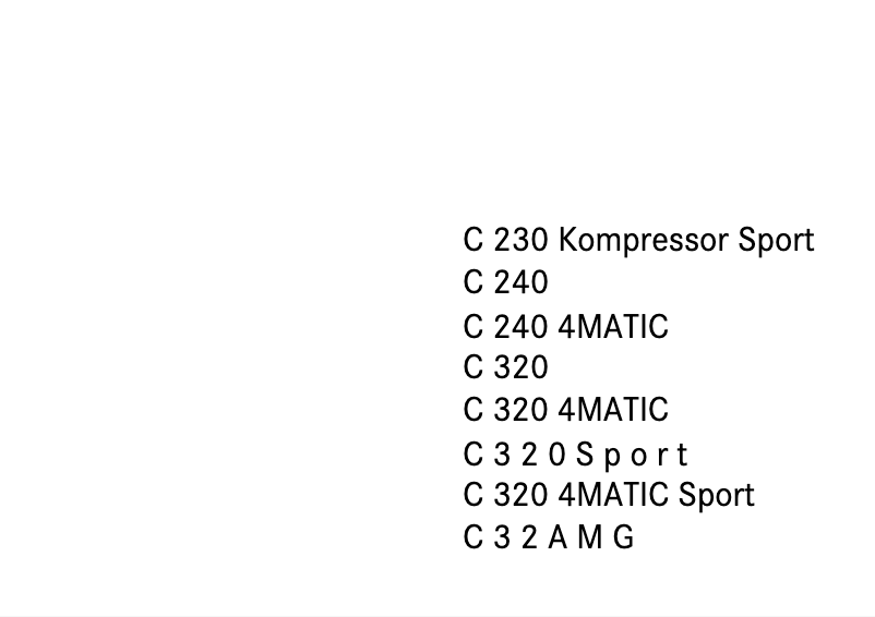 Page 1 de la notice Manuel utilisateur Mercedes-Benz C-Class (2003)