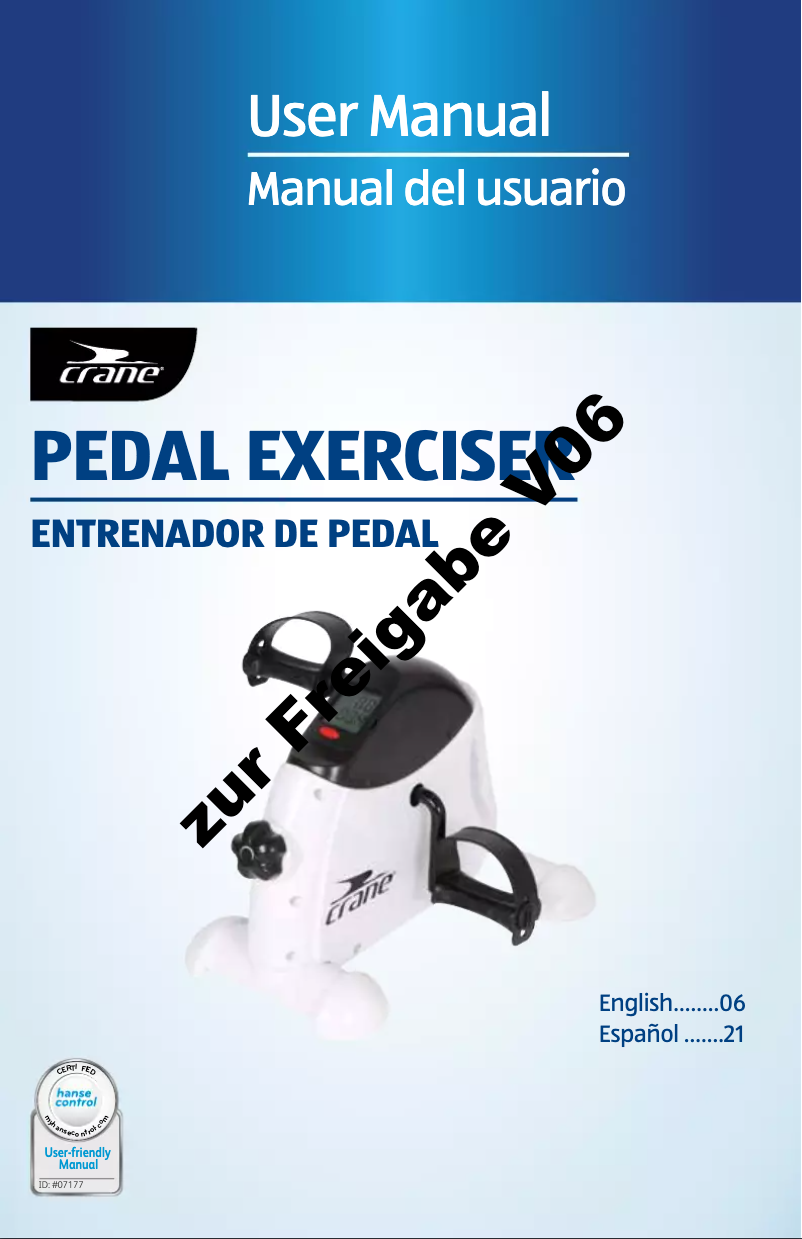 Image de la première page du manuel de l'appareil Pedal Exerciser ANS-15-038
