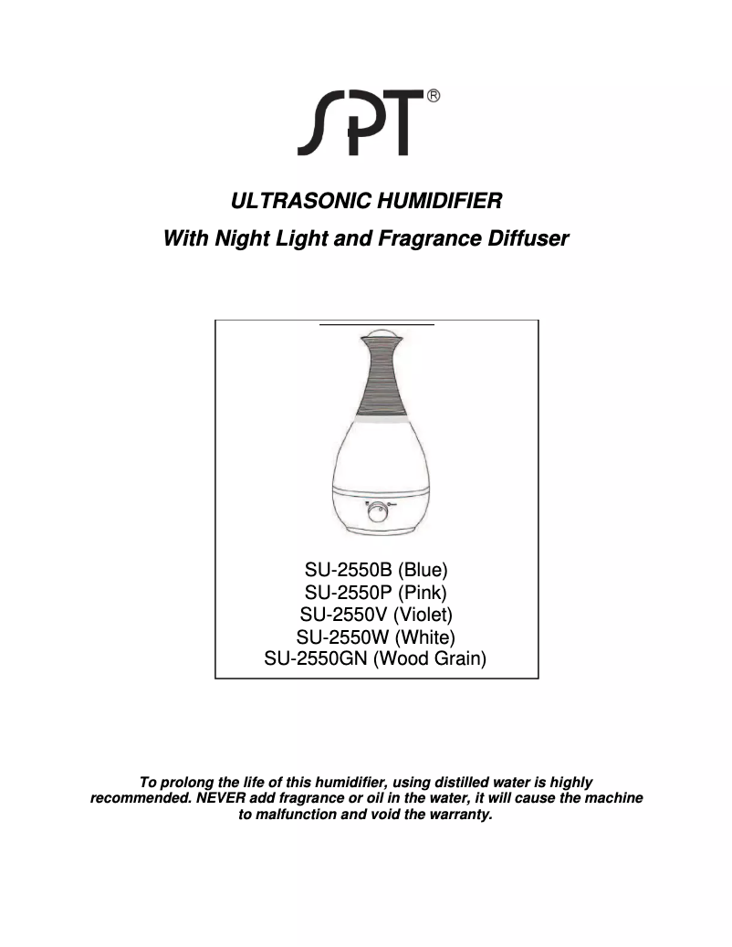 Page 1 de la notice Manuel utilisateur SPT SU-2550GN