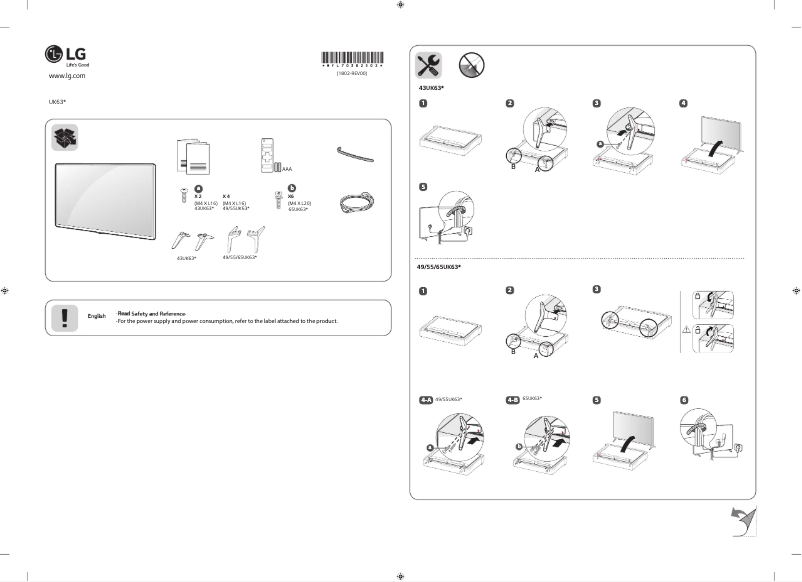 Image de la première page du manuel de l'appareil 49UK6300PPB