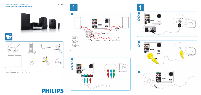 Page 1 de la notice Guide de démarrage rapide Philips MCD183