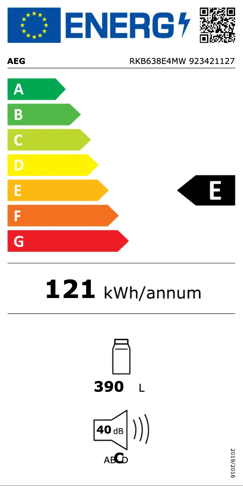 Page n°1 - Label énergétique AEG RKB638E4MW