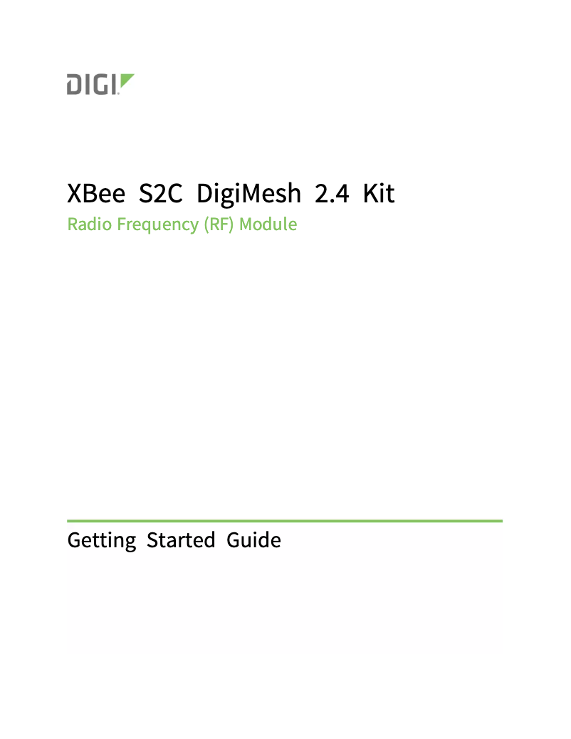 Page n°1 - Manuel utilisateur Digi XBee S2C DigiMesh 2.4 Kit