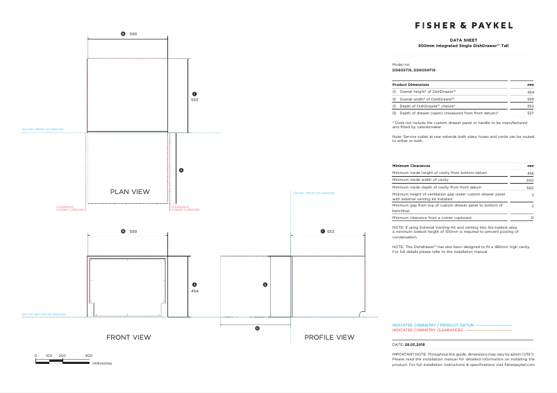 Page n°1 - Fiche technique Fisher & Paykel DD60SHTI9