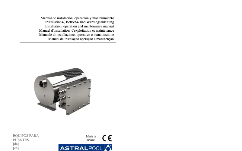 Page n°1 - Manuel utilisateur AstralPool DMX Variable Pump