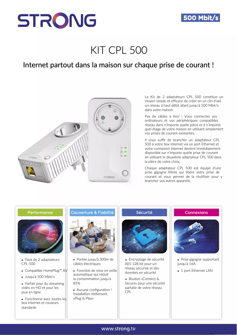 Image de la première page du manuel de l'appareil Sada Powerline 500