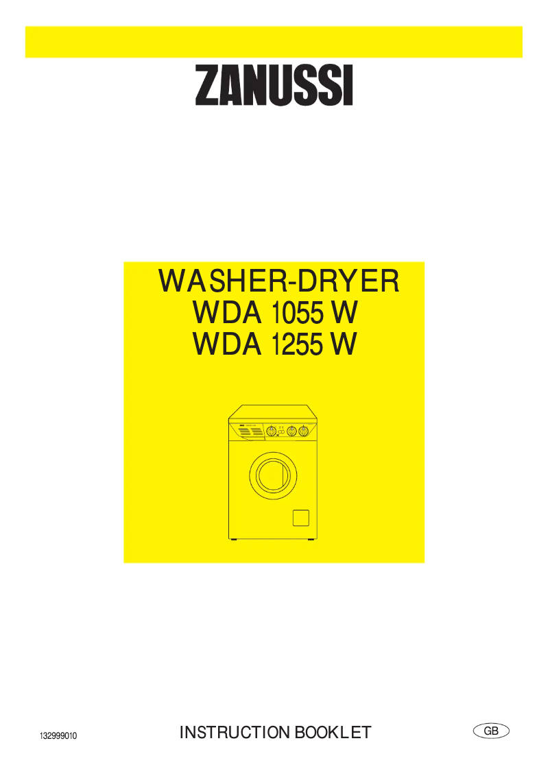 Image de la première page du manuel de l'appareil WDA1255W