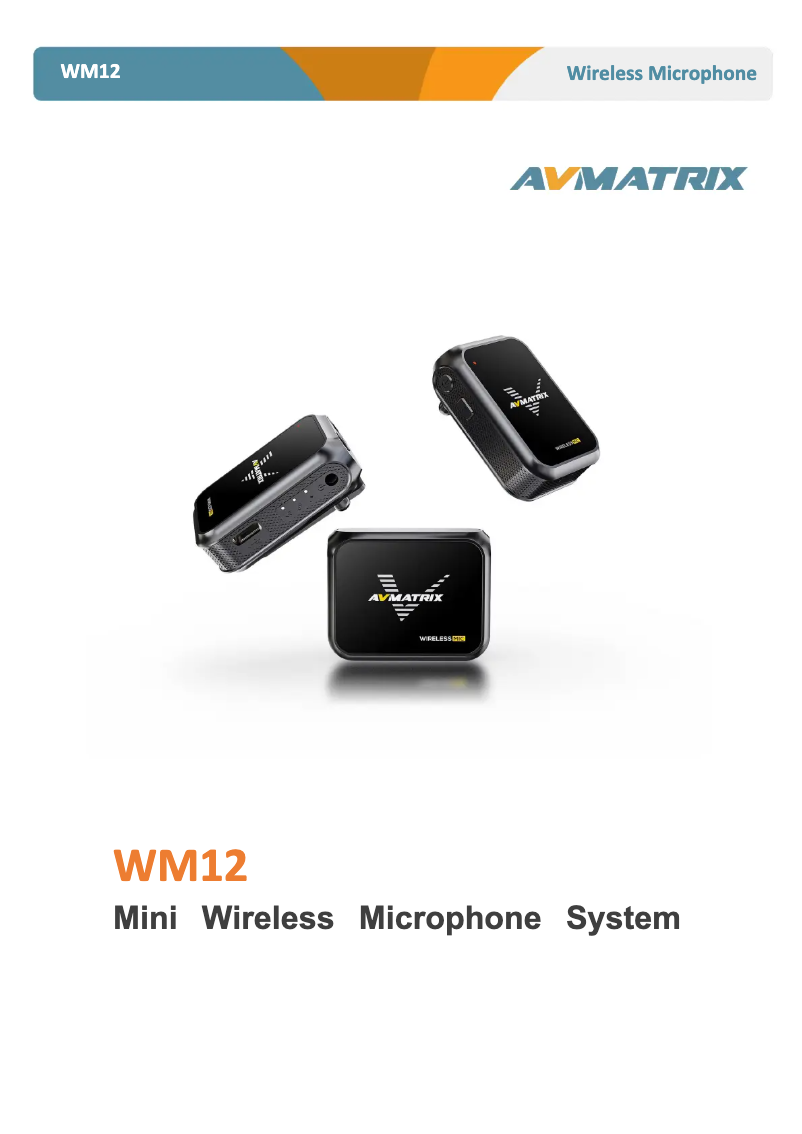 Page 1 of the manual User Manual AVMATRIX WM12