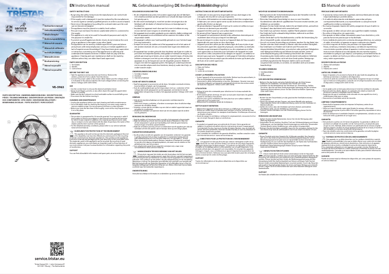 Image de la première page du manuel de l'appareil VE-5963