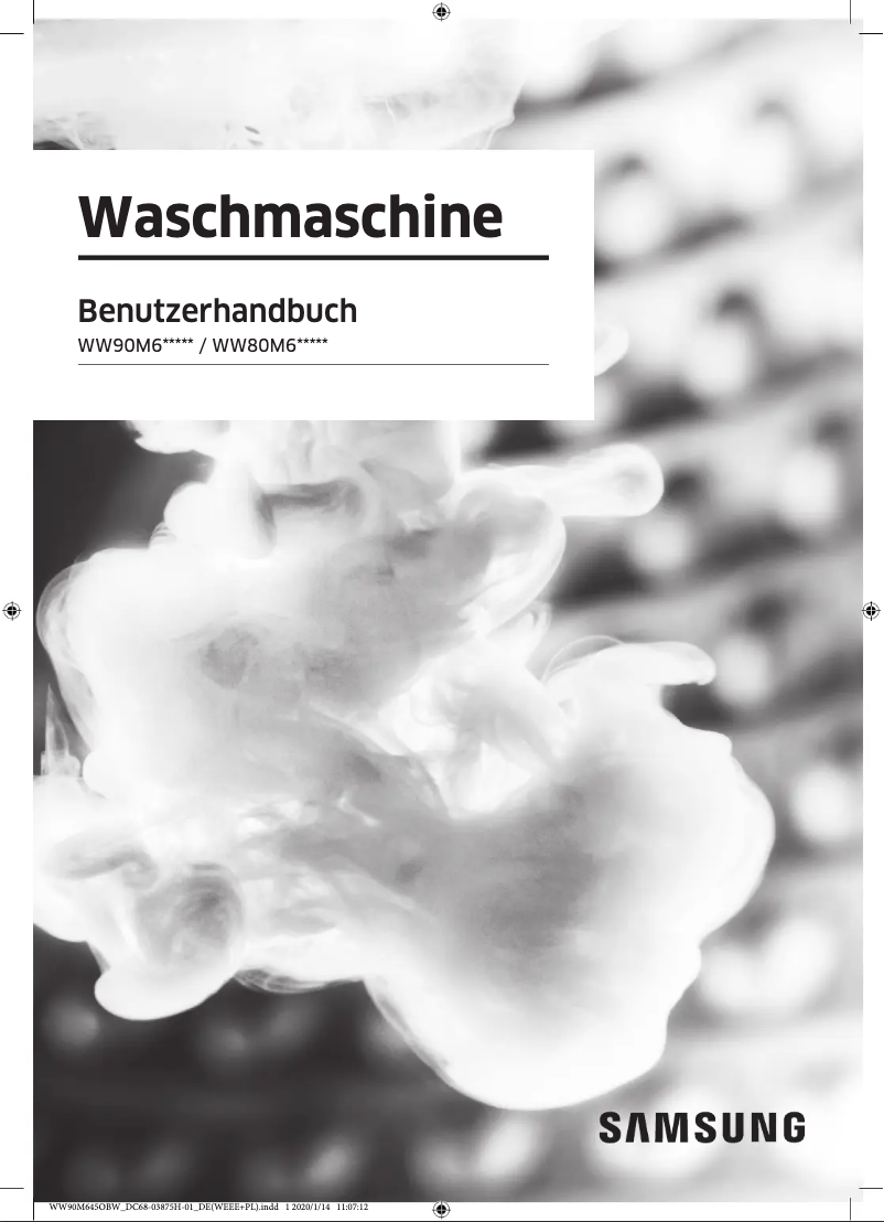 Page 1 de la notice Manuel utilisateur Samsung WW90BB944DGB