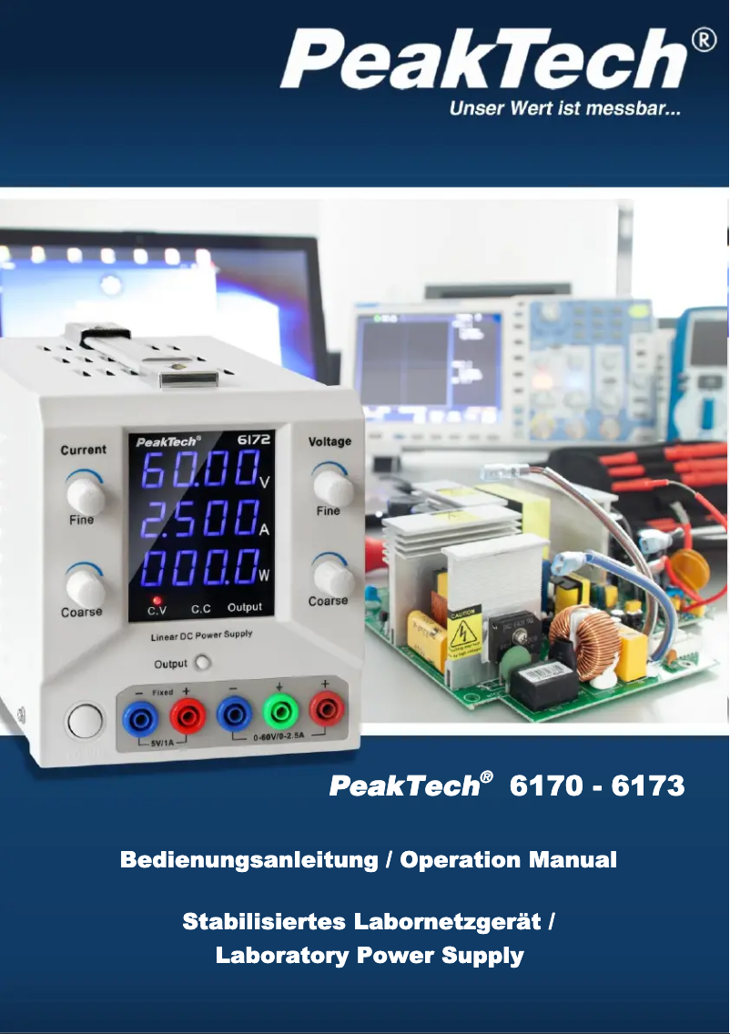 Page 1 de la notice Manuel utilisateur PeakTech 6170