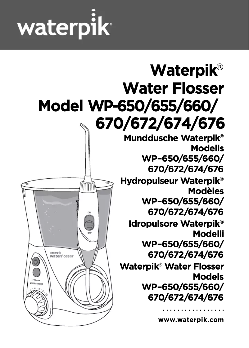 Page 1 de la notice Manuel utilisateur Waterpik WP-676