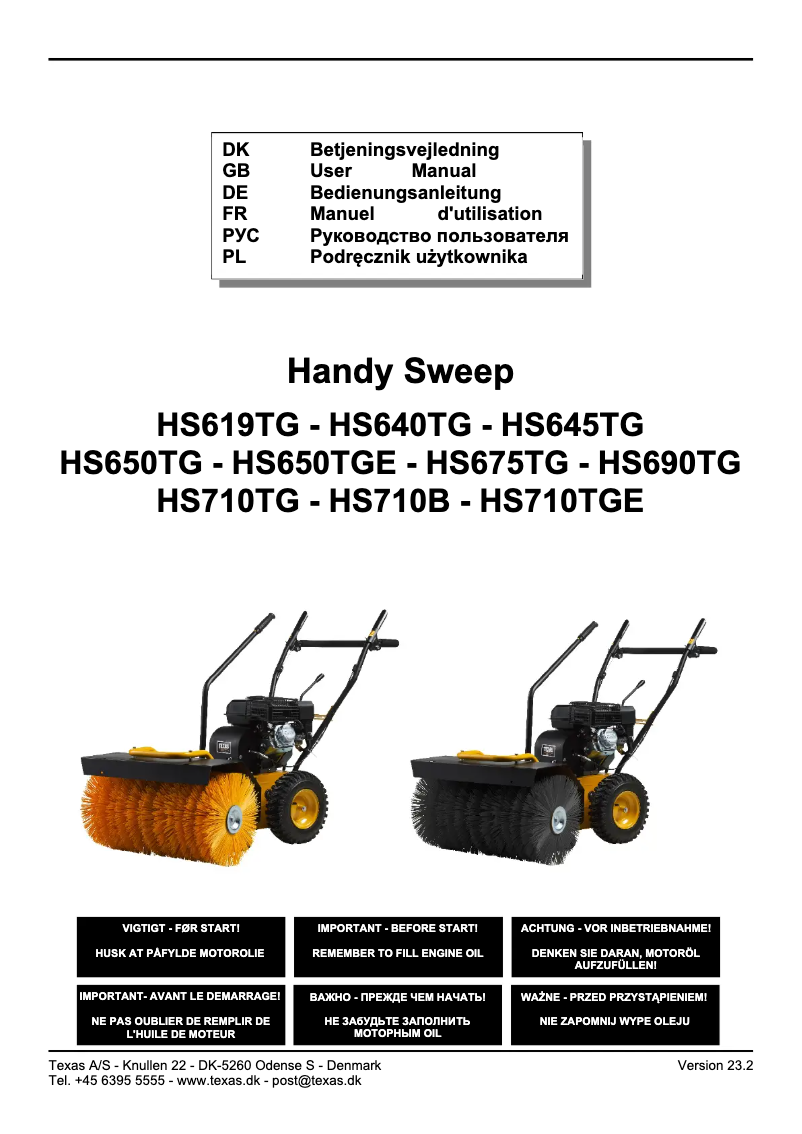 Image de la première page du manuel de l'appareil Handy Sweep 710TGE