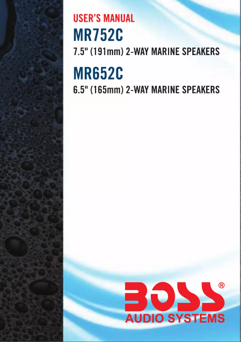 Page n°1 - Manuel utilisateur Boss MR752C