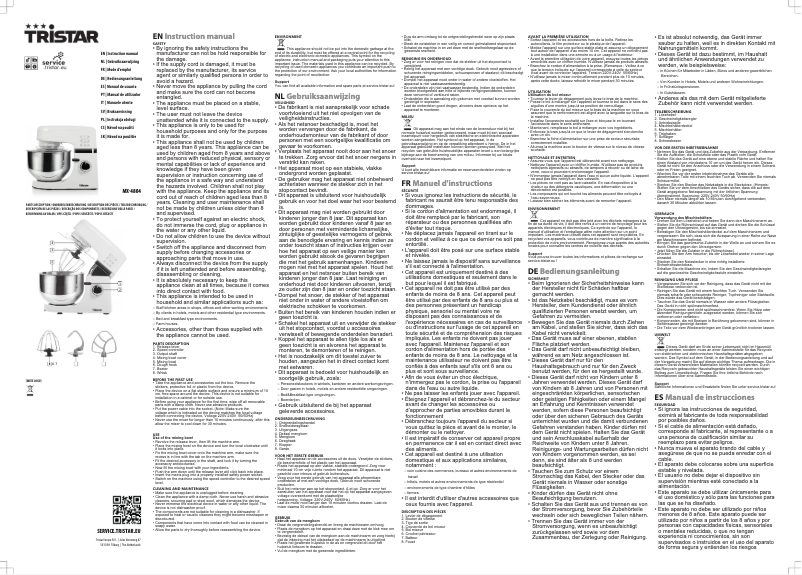 Page 1 de la notice Manuel utilisateur TriStar MX-4804