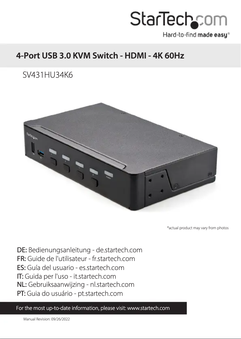 Page n°1 - Manuel utilisateur StarTech.com SV431HU34K6