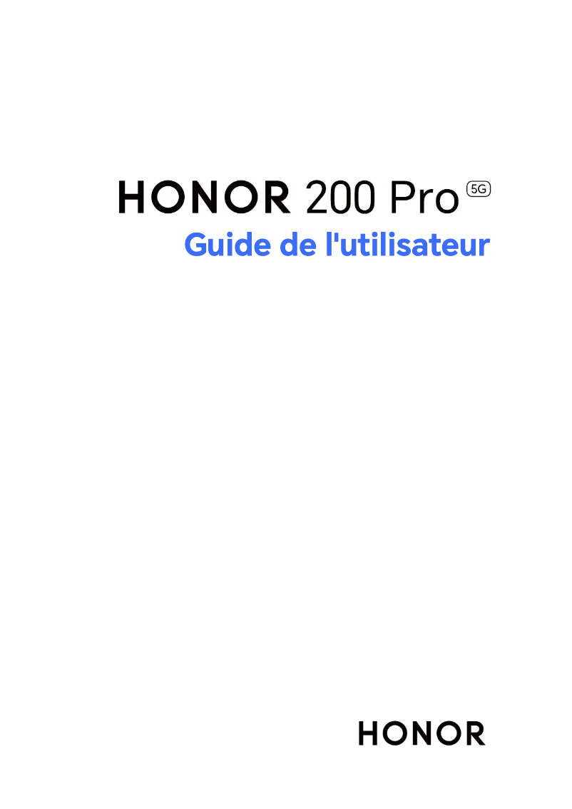 Page n°1 - Manuel utilisateur Honor 200 Pro