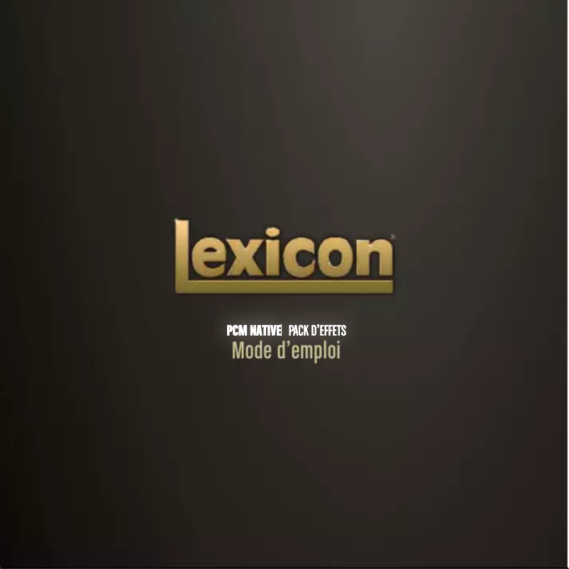 Image de la première page du manuel de l'appareil PCM Native Effects Bundle