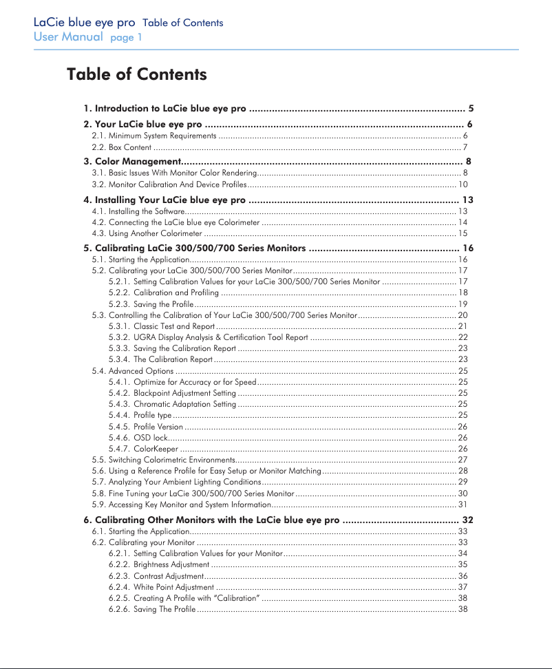 Page 1 de la notice Manuel utilisateur LaCie Blue eye pro