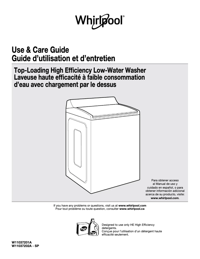 Page n°1 - Manuel utilisateur Whirlpool WTW7500GC