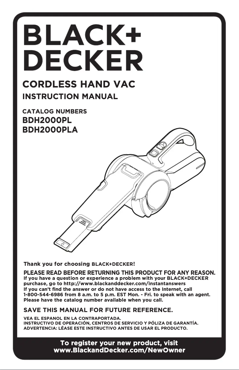 Page n°1 - Manuel utilisateur Black & Decker BDH2000PL21QV