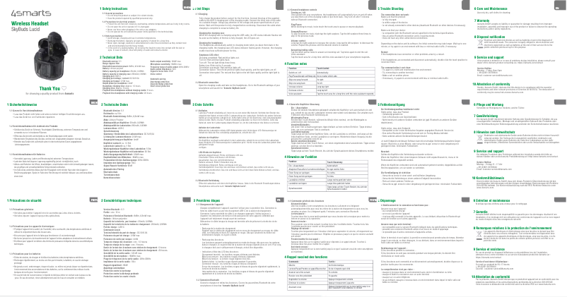 Page 1 de la notice Manuel utilisateur 4smarts SkyBuds Lucid