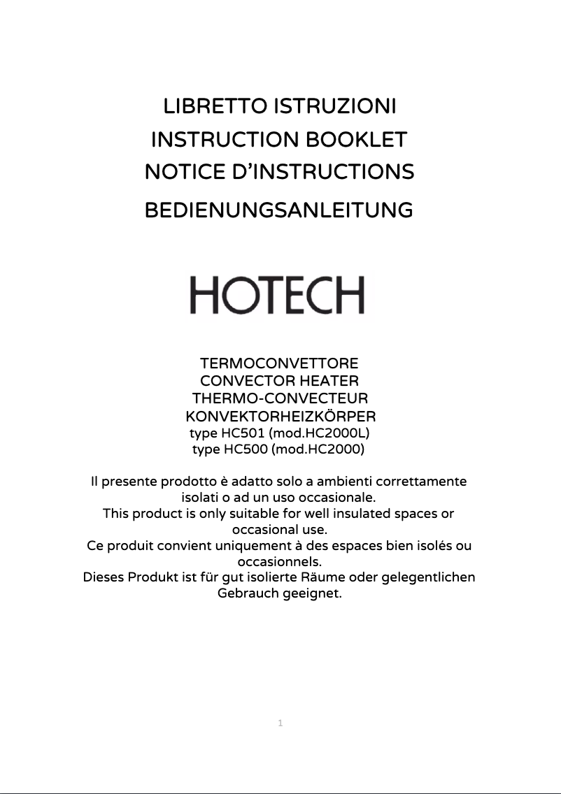 Page 1 de la notice Manuel utilisateur Bimar HC501