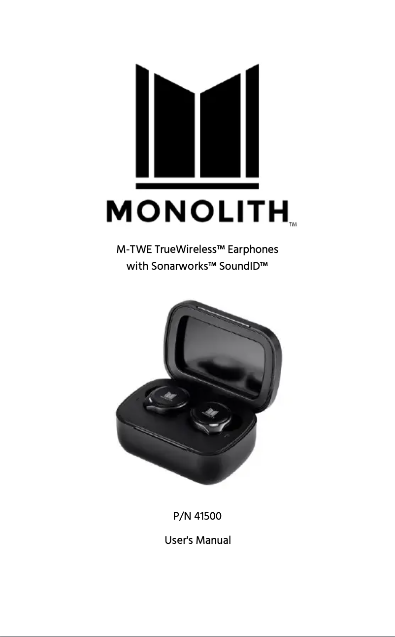 Imagen de la primera página del manual del dispositivo Monolith 41500