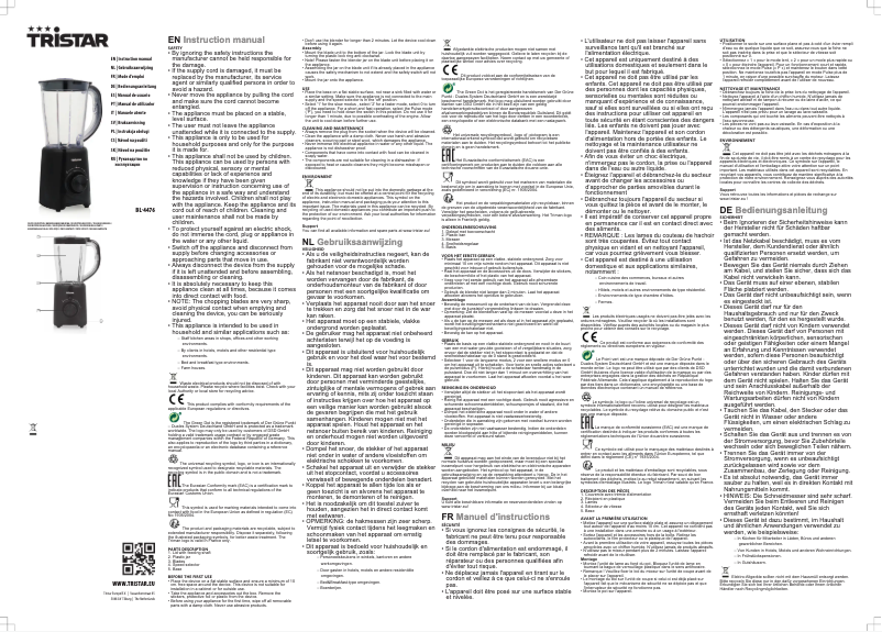 Página 1 del manual Manual de usuario TriStar BL-4476