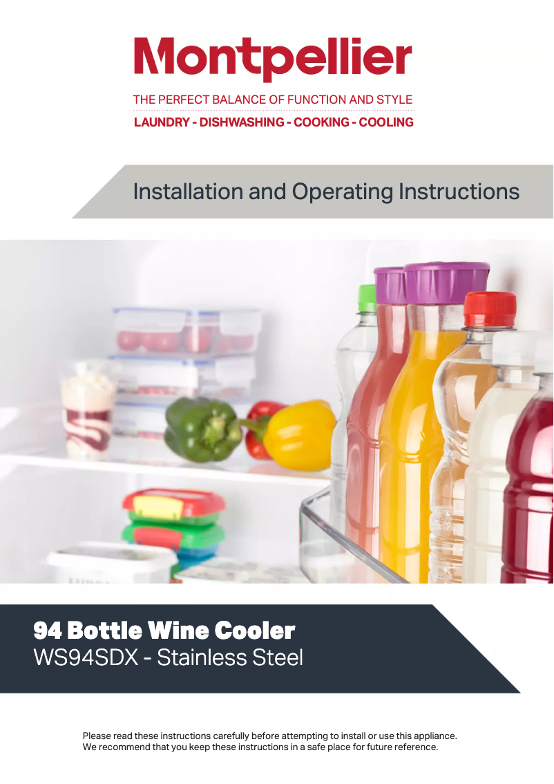 Page n°1 - Manuel utilisateur Montpellier WS94SDX