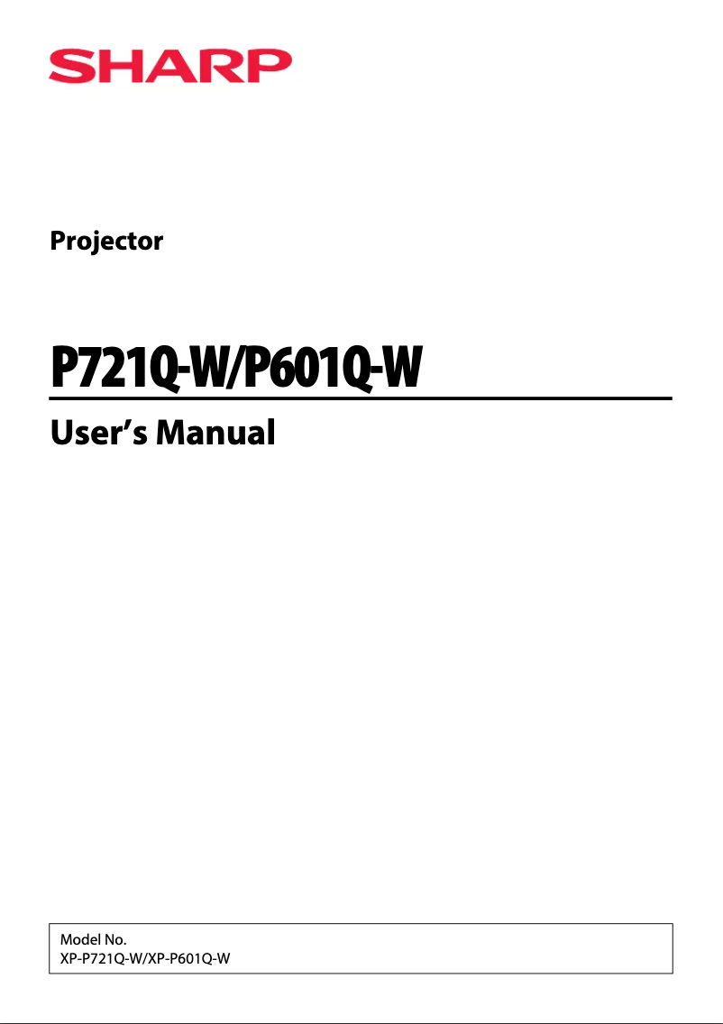 Page 1 de la notice Manuel utilisateur Sharp P721Q