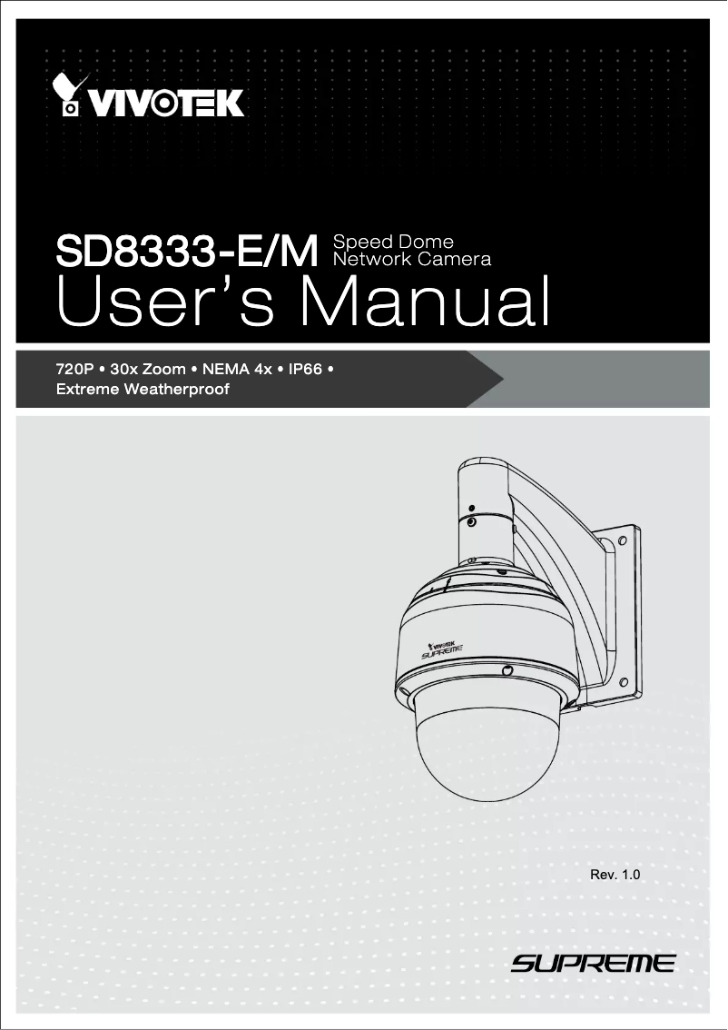 Page 1 de la notice Manuel utilisateur Vivotek SD8333-E