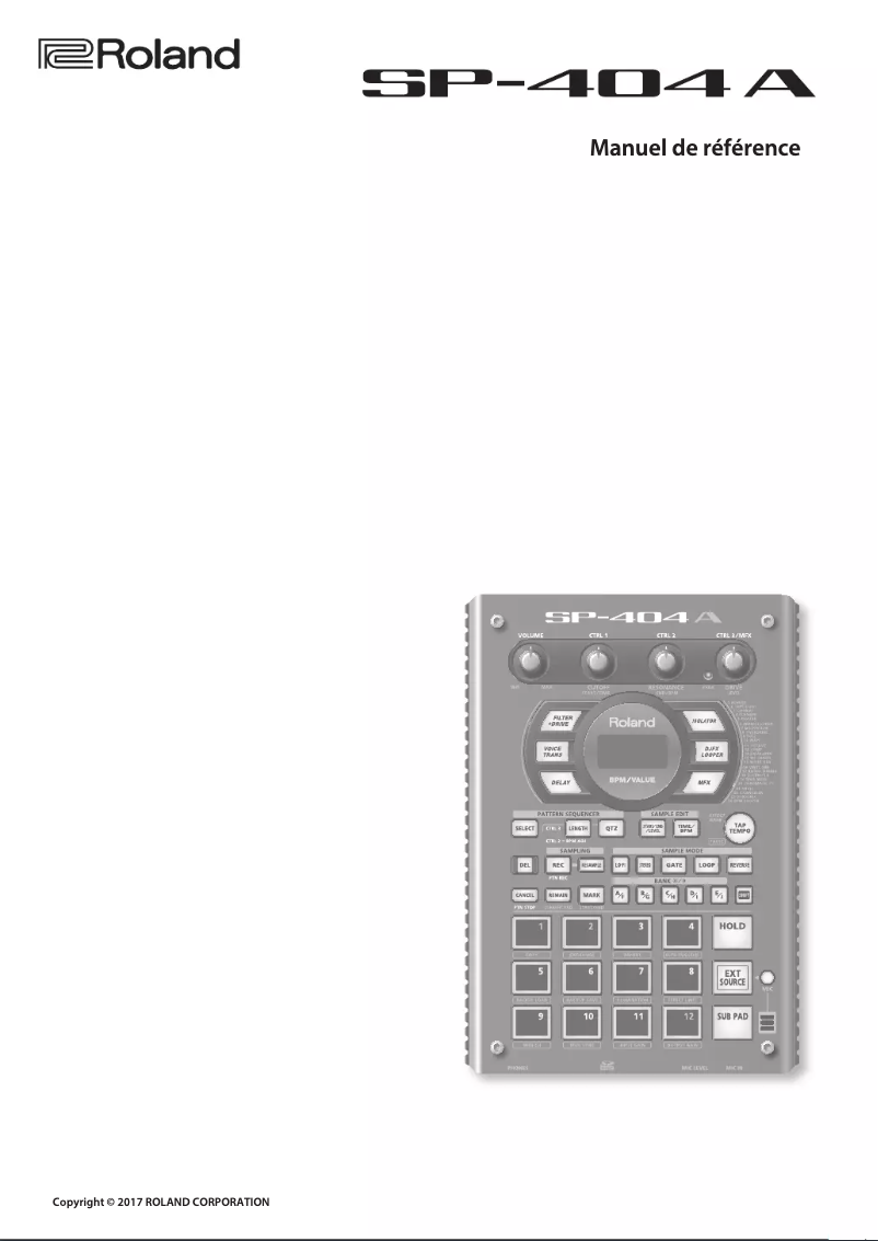 Page n°1 - Manuel utilisateur Roland SP-404A