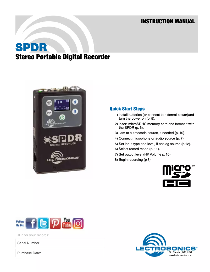 Page 1 de la notice Manuel utilisateur Lectrosonics MCAES3