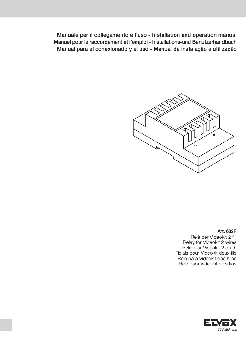 Page 1 de la notice Manuel utilisateur Vimar ELVOX 682R