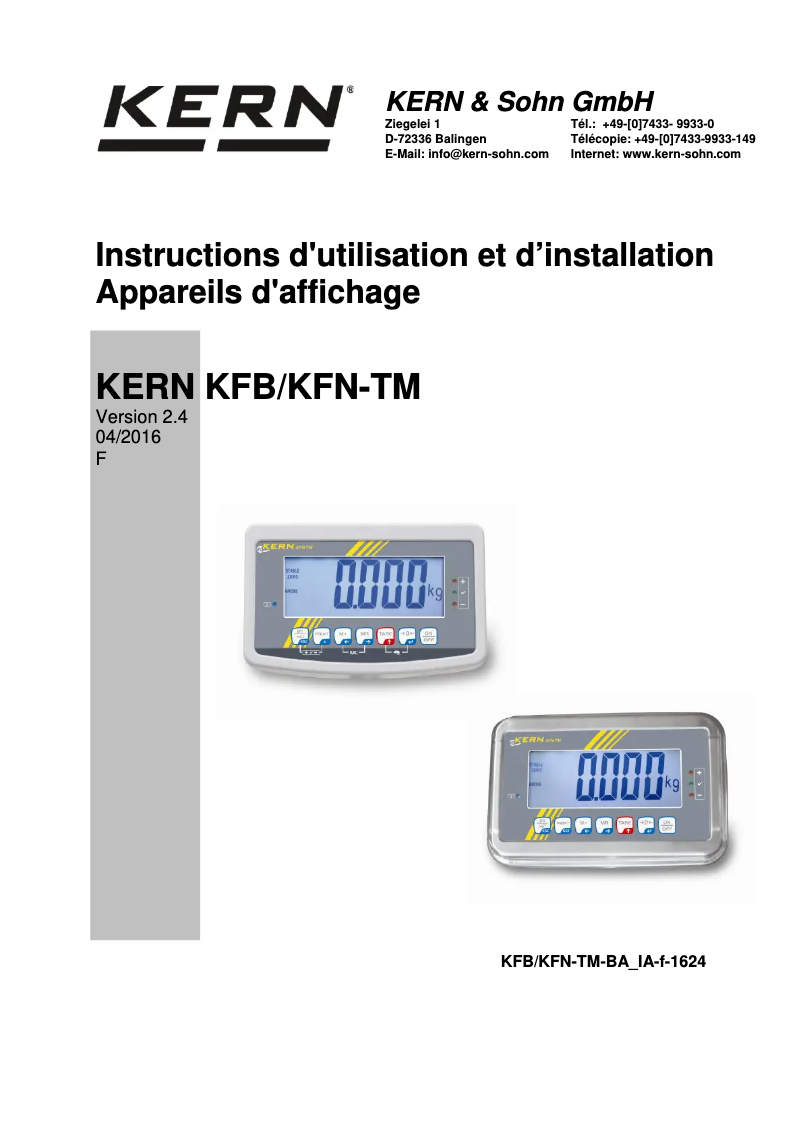 Image de la première page du manuel de l'appareil BFB 3T-3LBM