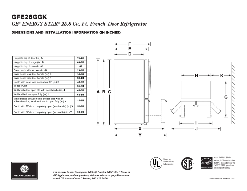Image de la première page du manuel de l'appareil GFE26GGKWW