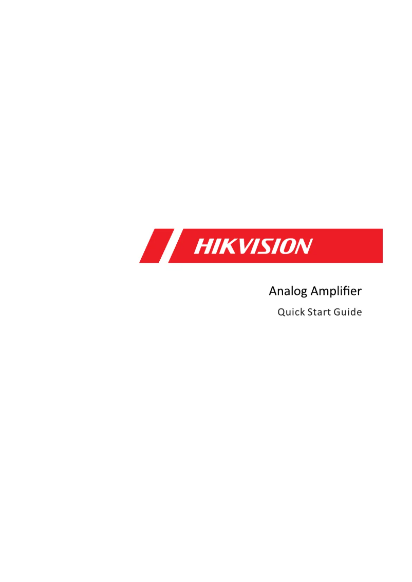 Page 1 de la notice Manuel utilisateur Hikvision DS-QAE0A240G1-VB6