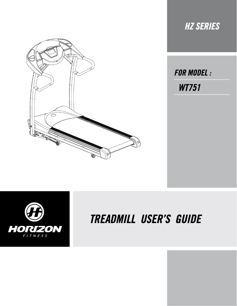 Página 1 del manual Manual de usuario Horizon Fitness HZ Series WT751