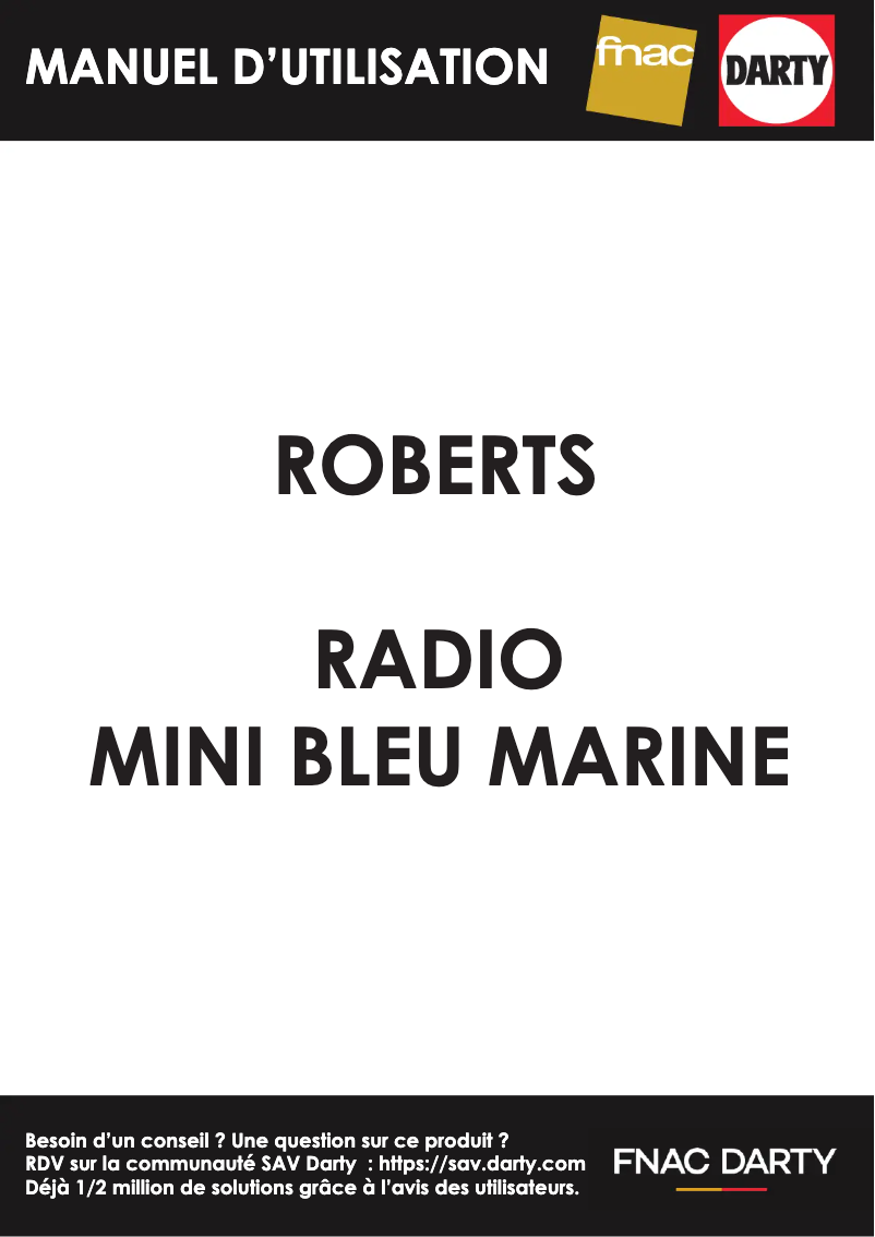 Image de la première page du manuel de l'appareil Mini Bleu Marine