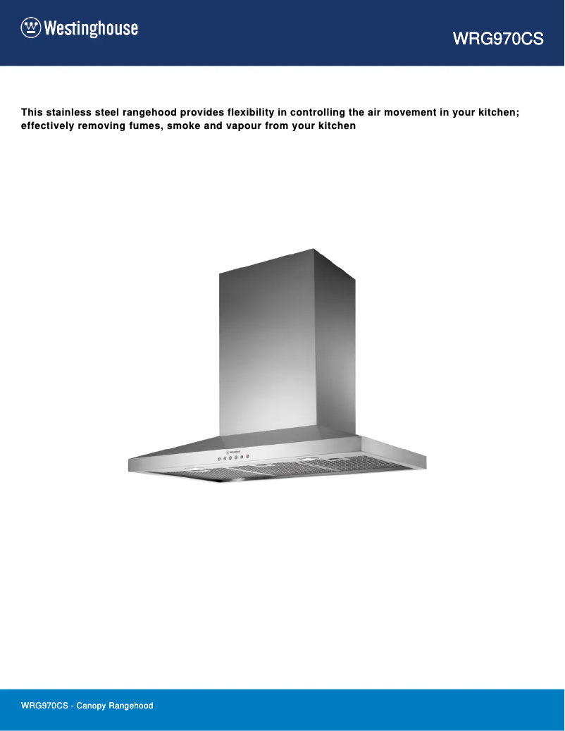 Page n°1 - Fiche technique Westinghouse WRG970CS
