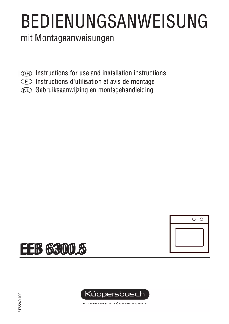 Page n°1 - Manuel utilisateur Küppersbusch EEB 6300.8