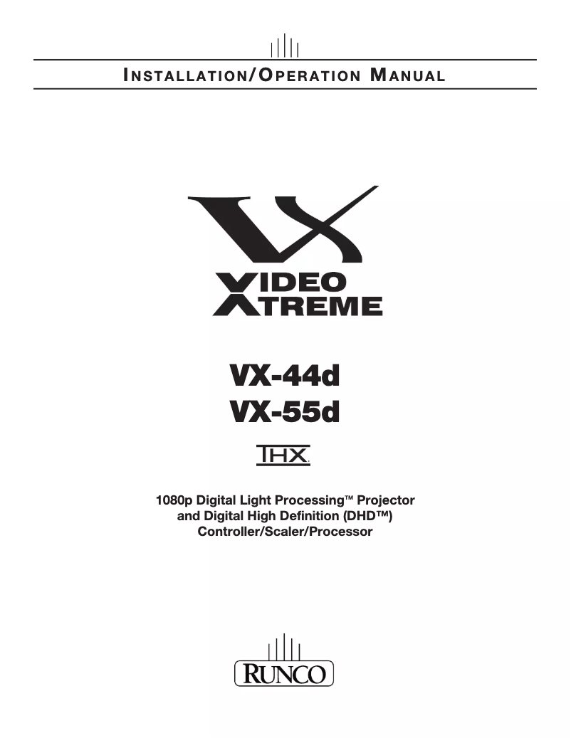 Image de la première page du manuel de l'appareil VX-55d