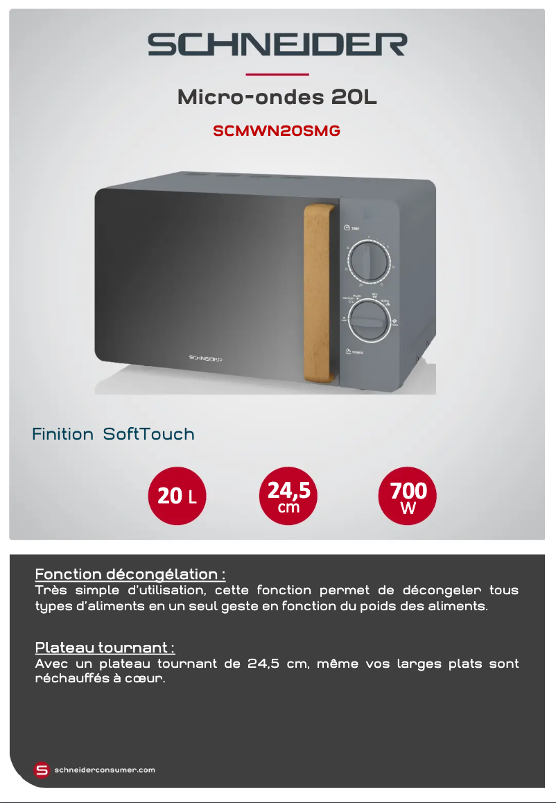 Page 1 de la notice Fiche technique Schneider SCMWN20SMG