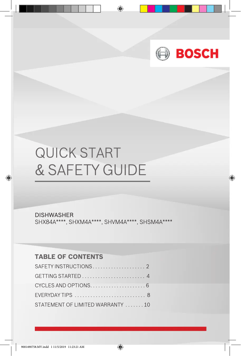 Image de la première page du manuel de l'appareil SHX84AAF5N