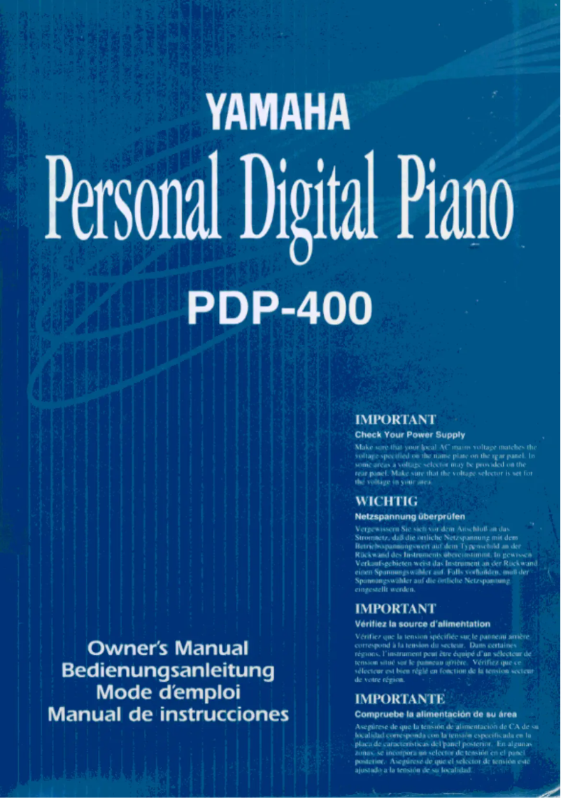 Page n°1 - Manuel utilisateur Yamaha PDP-400
