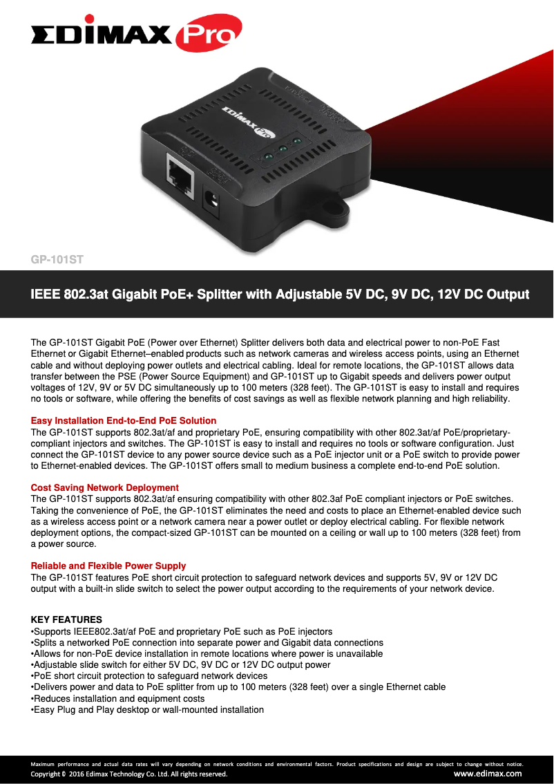 Image de la première page du manuel de l'appareil GP-101ST